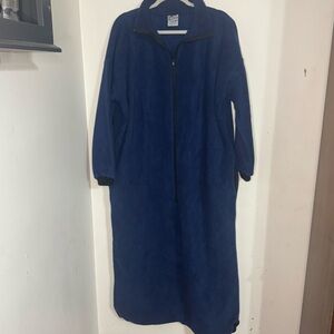 Trailridge Blue Fleece PJ Sleep Sack Lounger Full-Length Zip-Up Blanket Robe 15